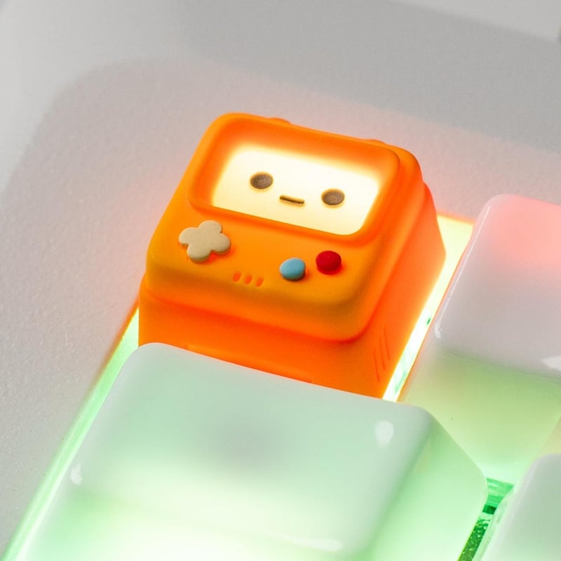 ULTRAEQUIP Artisan Keycaps, Cute Retro Game Consoler-Shpaed Keycaps, Shine Through Resin Handmade, Single 1U Replace Key for ESC Key Mechanical Keyboard (Orange) - Image 4